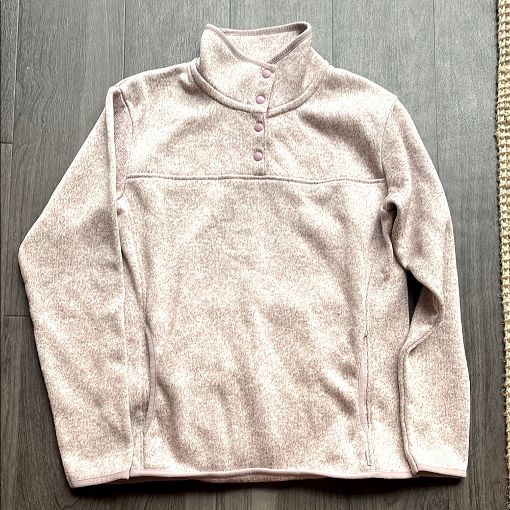 Cozy Eddie Bauer light Pink Fleece Pullover